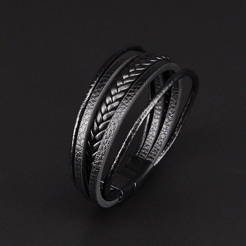 håndvevde smykke smykker fra flere lag fra lager, etnisk stil retro legering magnetisk spenne skinn armbånd 2025 - $6.99 –P6