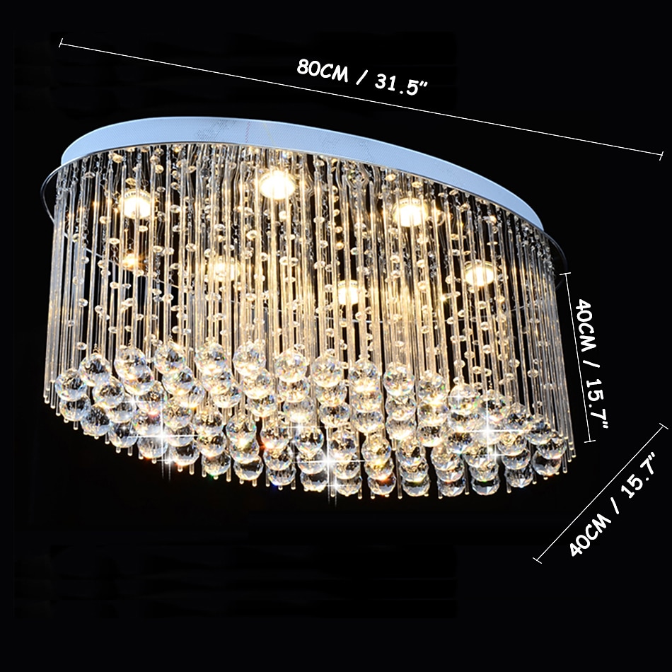 LED Crystal Chandelier Luxury Ceiling Light Modern K9 Flush Mount Light Raindrop Chandelier for Hotel Bedroom Dining Room Living Room Ceiling Pendant Lights Fixtures 2026 - $896.39 –P1