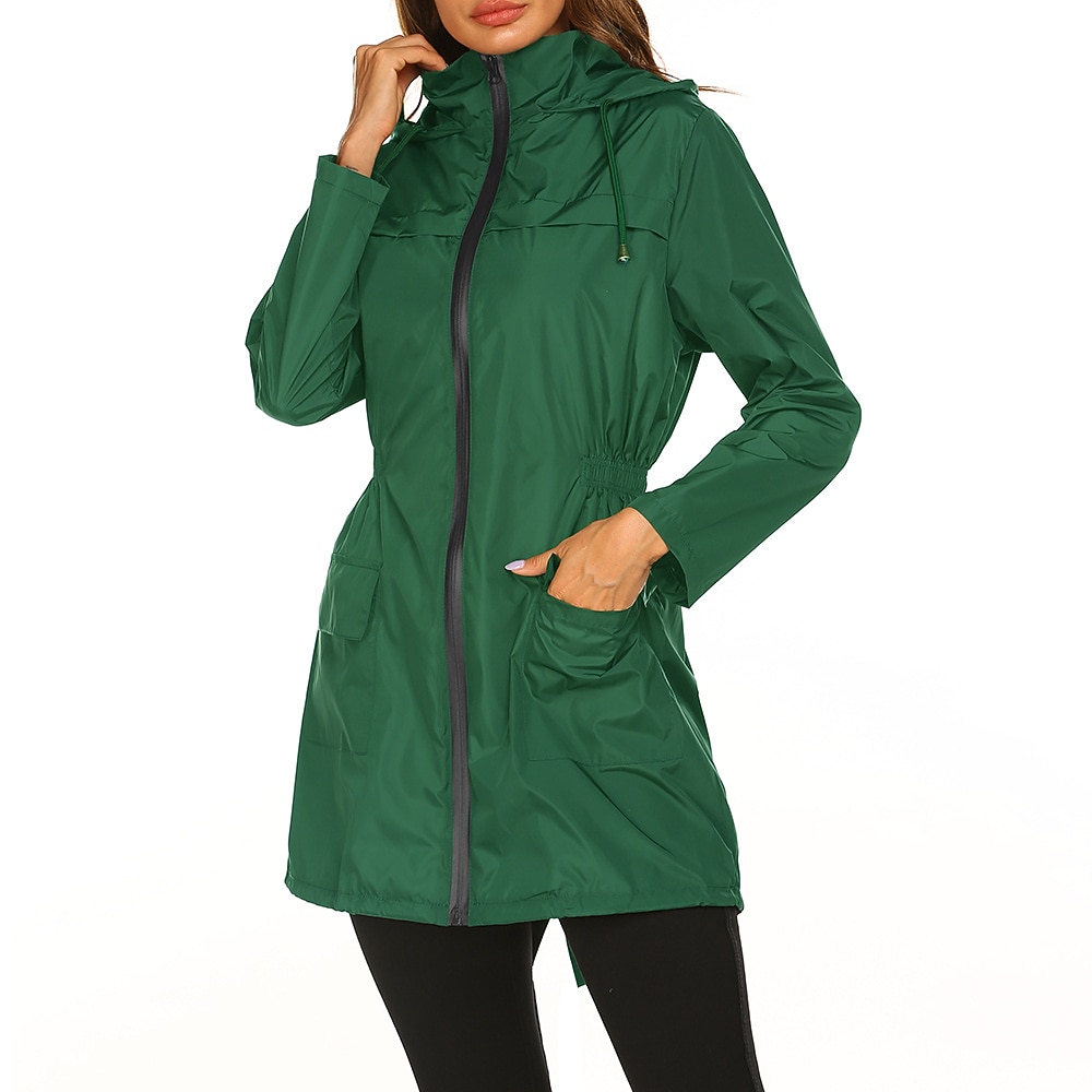 Women's Hiking Raincoat Waterproof Hiking Jacket Rain Jacket Spring Winter Outdoor Thermal Warm Waterproof Windproof Quick Dry Outerwear Coat Top Fishing Climbing Casual Black Navy Blue Dark Green 2026 - $36.99 –P4