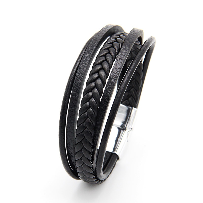 håndvevde smykke smykker fra flere lag fra lager, etnisk stil retro legering magnetisk spenne skinn armbånd 2025 - $6.99 –P12