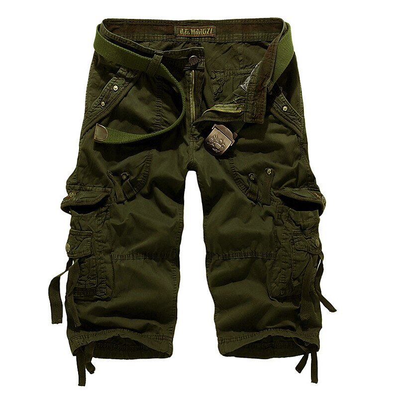 Men's Cargo Shorts Hiking Shorts Leg Drawstring Multi Pocket Multiple Pockets Plain Breathable Outdoor Calf-Length Casual Daily Streetwear Stylish Black Wine Inelastic 2025 - $31.99 –P3