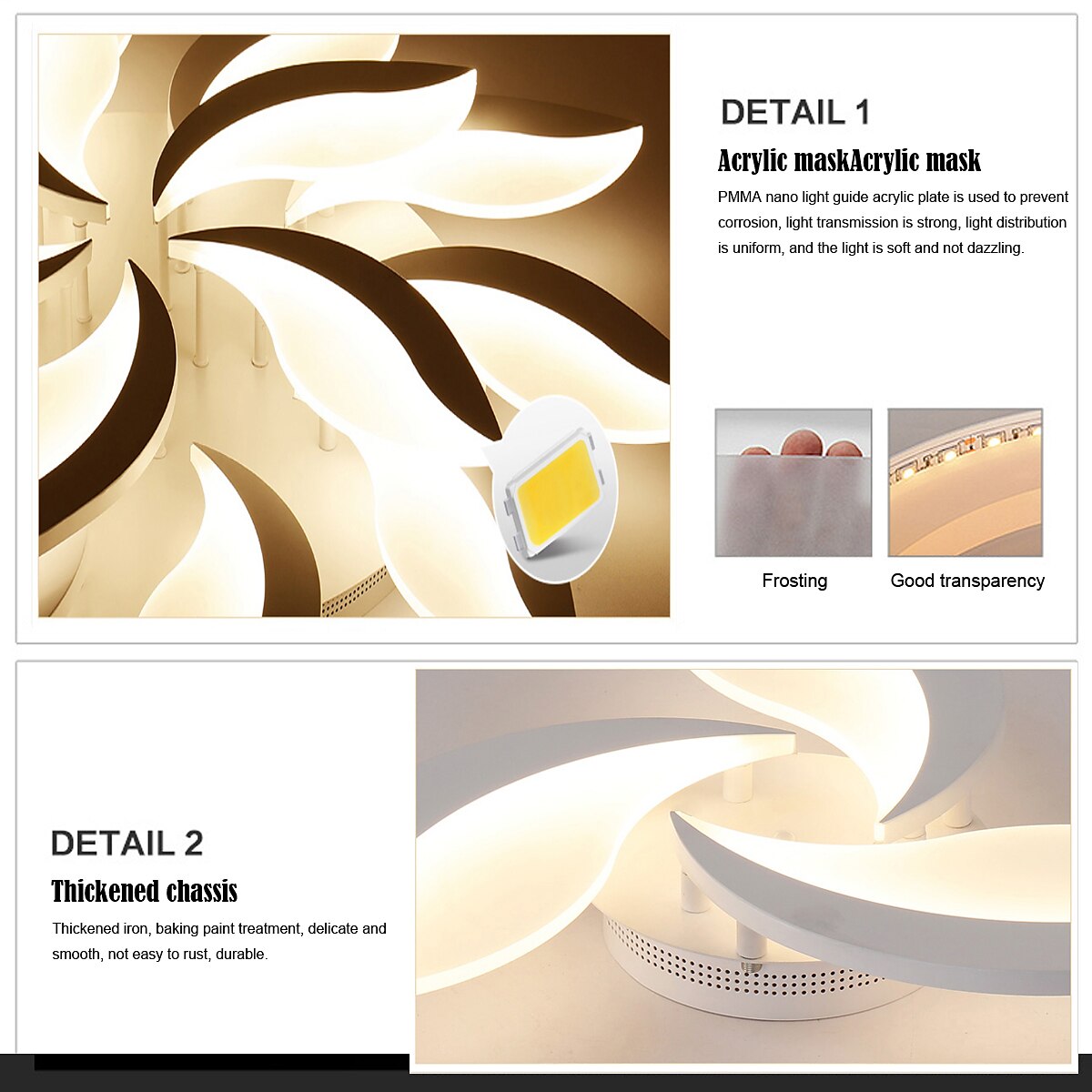 LED Ceiling Light Bedroom Light APP Control with Stepless Dimming Acrylic Ceiling Panel Lamp Unique Minimalist Livingroom AC220V AC110V Flower Design 2025 - $197.99 –P3