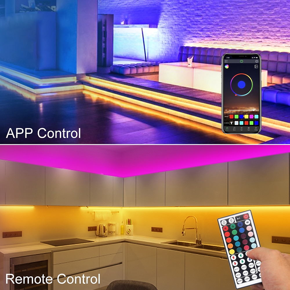 10M 30M RGB LED Strip Lights Bluetooth Smart Phone Controlled 20M 40M LED Light Strip 5050 LED Lights Sync to Music and 44 Keys Remote Controller for Bedroom Home TV Back Lights 2025 - $35.99 –P14