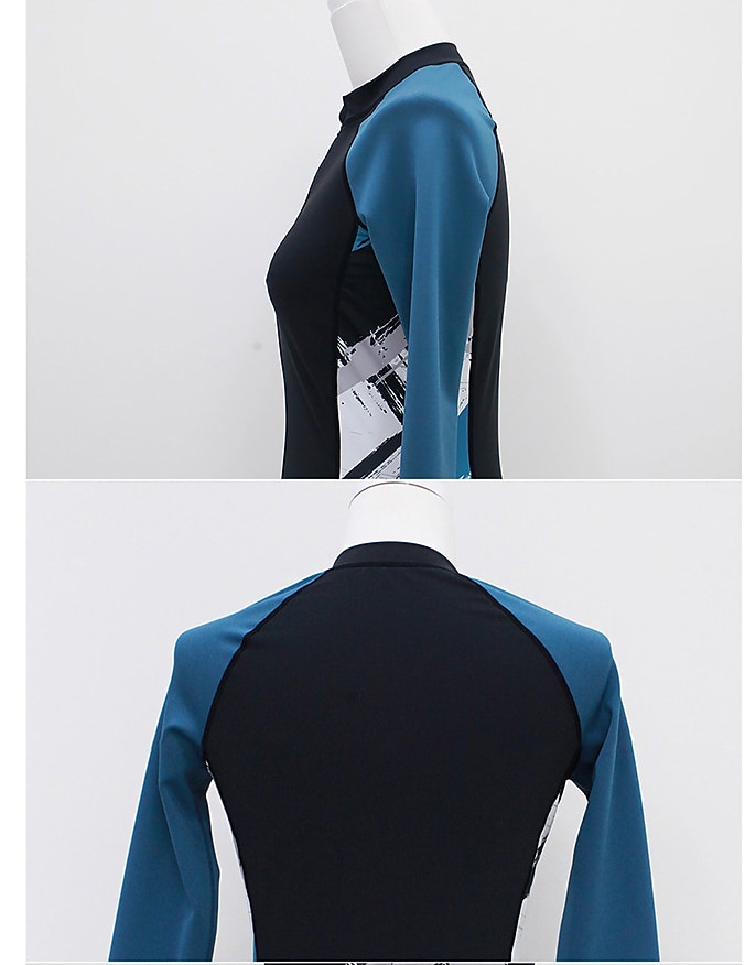 Voor heren Rashguard-badpak UV-zonbescherming UPF50+ Sneldrogend Lange mouw Duikpakken Zwempak 3-stuks Rits Aan De Voorzijde Zwemmen Duiken Surfen Watersport Flora Zomer 2025 - $42.99 –P8