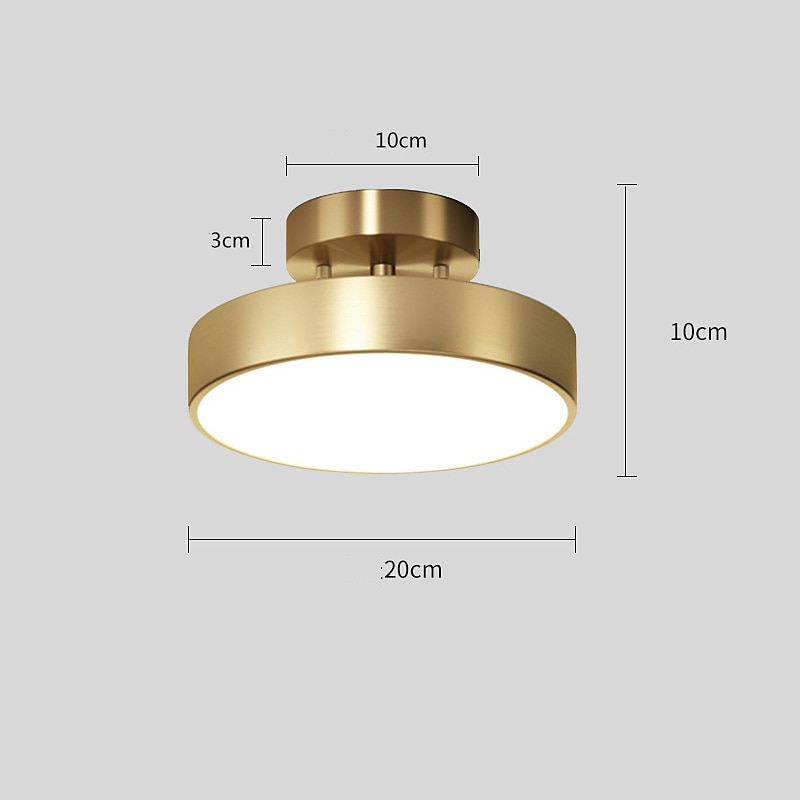 mini plafoniera a led portico luce corridoio luce moderna nordic gold 12/20 cm forme geometriche luci da incasso metallo classico elegante elettrolitico led stile nordico 110-120v 220-240v del 2025 a $107.99 –P5