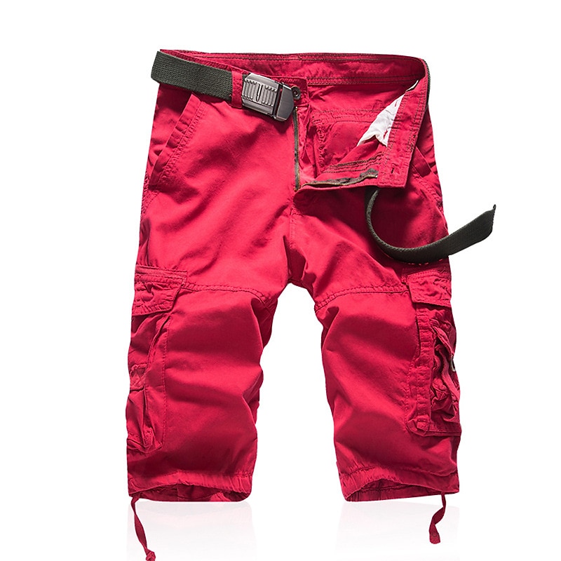 Herr Taktiska shorts Cargo-shorts Camo Shorts Sommarshorts Ensfärgat Kamouflage Ripstop Andningsfunktion Sport & Utomhus Militär Svart Armégrön 2025 - $21.99 –P3
