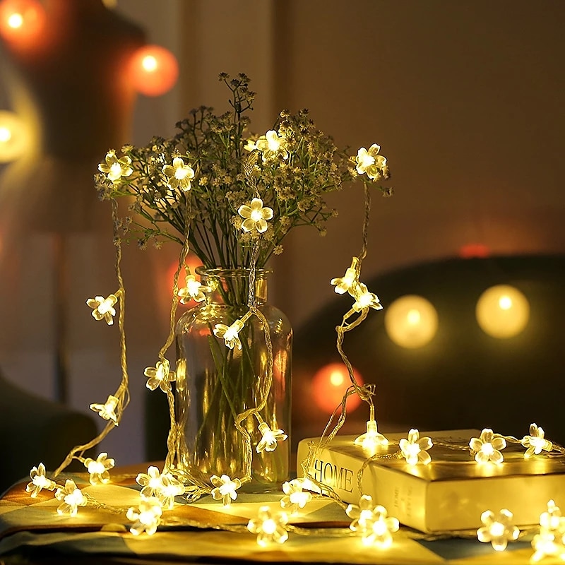 LED luz de fada da flor de cerejeira corda de 10 m à prova d 'água 100 leds luz de fada à prova d' água flores de cristal flores guirlanda decoração de casamento ao ar livre de 2025 por $21.99 –P8