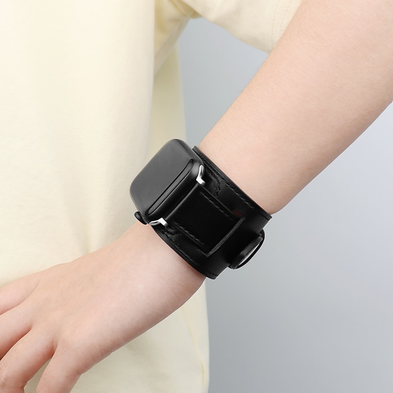 Genuine Leather Smart Watch Band Compatible with Apple iWatch 49mm 45mm 44mm 42mm 41mm 40mm 38mm Sreies Ultra SE 8 7 6 5 4 3 2 1 for Smartwatch Strap Wristband Women Luxury Bracelet 2025 - $29.99 –P7