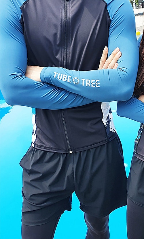 Voor heren Rashguard-badpak UV-zonbescherming UPF50+ Sneldrogend Lange mouw Duikpakken Zwempak 3-stuks Rits Aan De Voorzijde Zwemmen Duiken Surfen Watersport Flora Zomer 2025 - $42.99 –P3