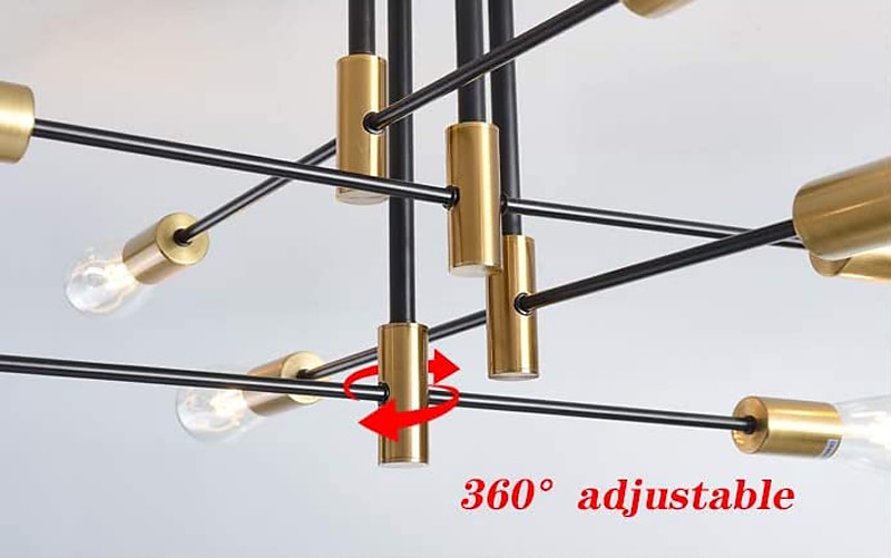 LED Ceiling Light 60 cm Sputnik Design Chandelier Metal Artistic Style Sputnik Industrial Painted Finishes Artistic Nordic Style 110-120V 220-240V 2025 - $97.99 –P8