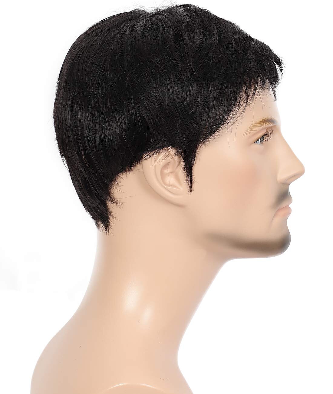 brune parykker for menn kort rett svart parykk for menn som passer for middelaldrende og eldre menn 2025 - $28.99 –P6
