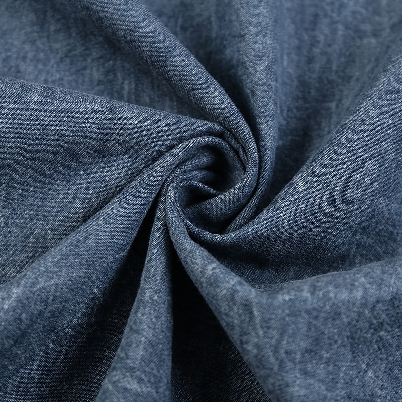 Pánské Košile Letní košile Košile pro volný čas Džínová košile Košile na knoflíky Námořnická modř Dusty modrá Světle modrá Krátký rukáv Pevná barva Límeček Přehnutý netisknutelný Denní Džínovina 2025 - $38.99 –P11