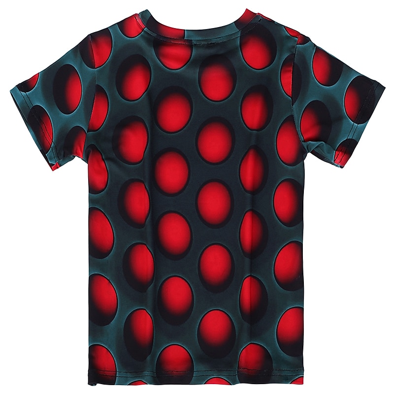Gutt 3D Geometrisk Fargeblokk 3D Print T skjorte Kortermet 3D-utskrift Sommer Aktiv Sport Gatemote Barn Baby 2-13 år utendørs Daglig 2025 - $11.99 –P2