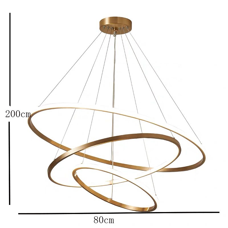 LED Pendelleuchte 80 cm Ring Kreis Laterne Desgin Kupfer Messing LED 110-120V 220-240V 2026 - $949.99 –P1