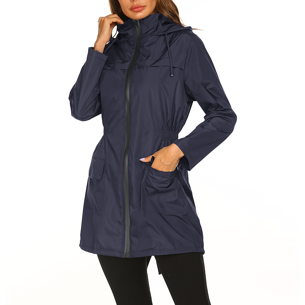 Women's Hiking Raincoat Waterproof Hiking Jacket Rain Jacket Spring Winter Outdoor Thermal Warm Waterproof Windproof Quick Dry Outerwear Coat Top Fishing Climbing Casual Black Navy Blue Dark Green 2026 - $36.99 –P15