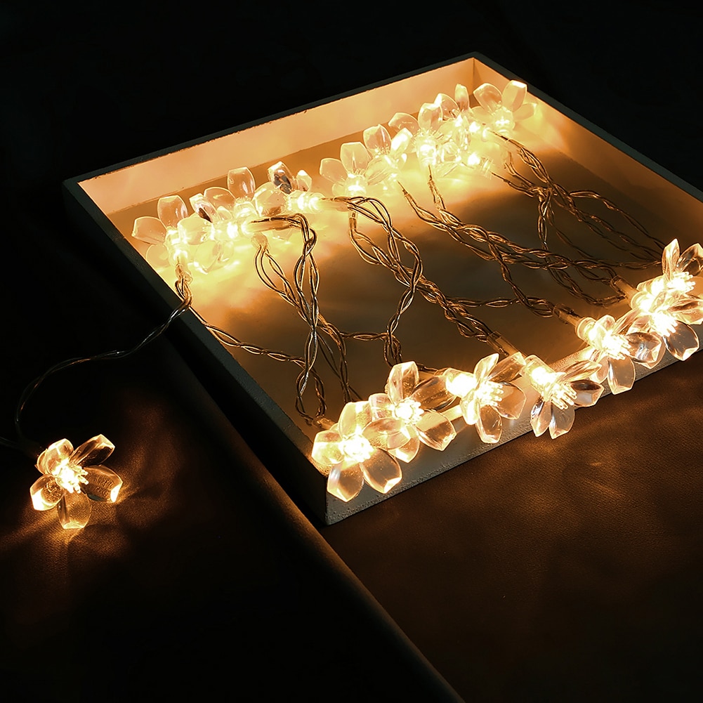 LED luz de fada da flor de cerejeira corda de 10 m à prova d 'água 100 leds luz de fada à prova d' água flores de cristal flores guirlanda decoração de casamento ao ar livre de 2025 por $21.99 –P2