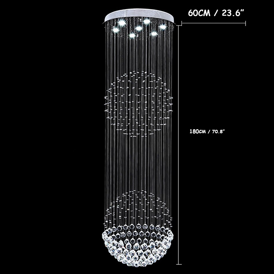 Crystal Chandelier Ceiling Light Globular LED Round Illumination Ceiling Pendant Light Luxury Design For Deco Interior Dining Room Living Room Hotel 2025 - $1209.19 –P1