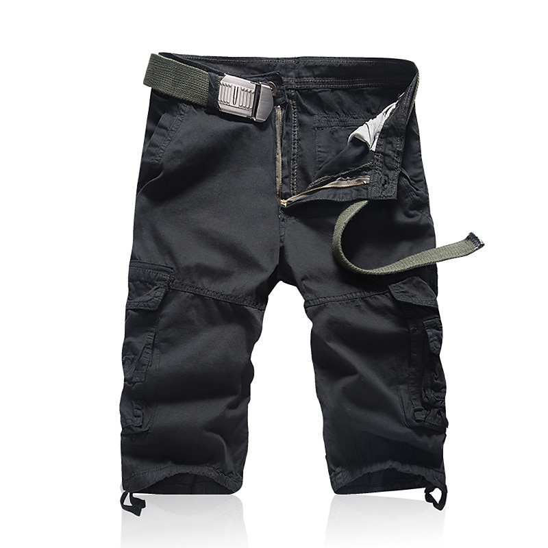 Herr Taktiska shorts Cargo-shorts Camo Shorts Sommarshorts Ensfärgat Kamouflage Ripstop Andningsfunktion Sport & Utomhus Militär Svart Armégrön 2025 - $21.99 –P5