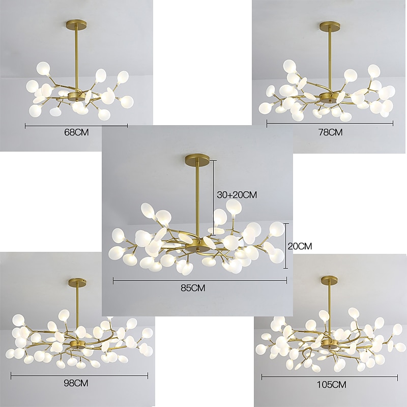 led μενταγιόν φως πολυέλαιος μαύρος χρυσός 18/30/36/45/54 κεφαλές σχεδίασης σπούτνικ μεταλλικά βαμμένα φινιρίσματα σπούτνικ μοντέρνο σκανδιναβικό στυλ 110-240v 2025 - $237.89 –P2