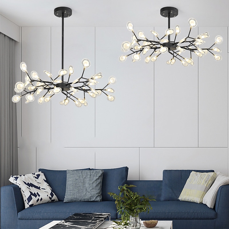 led μενταγιόν φως πολυέλαιος μαύρος χρυσός 18/30/36/45/54 κεφαλές σχεδίασης σπούτνικ μεταλλικά βαμμένα φινιρίσματα σπούτνικ μοντέρνο σκανδιναβικό στυλ 110-240v 2025 - $237.89 –P7