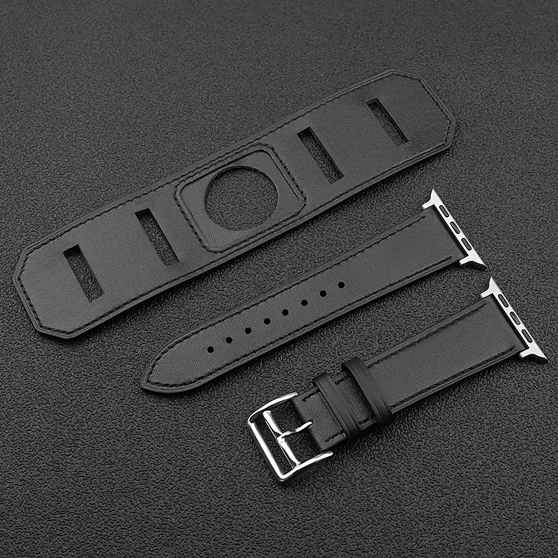 Genuine Leather Smart Watch Band Compatible with Apple iWatch 49mm 45mm 44mm 42mm 41mm 40mm 38mm Sreies Ultra SE 8 7 6 5 4 3 2 1 for Smartwatch Strap Wristband Women Luxury Bracelet 2025 - $29.99 –P3