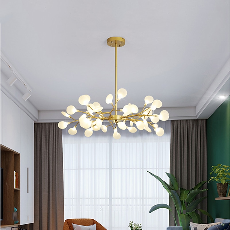 led μενταγιόν φως πολυέλαιος μαύρος χρυσός 18/30/36/45/54 κεφαλές σχεδίασης σπούτνικ μεταλλικά βαμμένα φινιρίσματα σπούτνικ μοντέρνο σκανδιναβικό στυλ 110-240v 2025 - $237.89 –P8