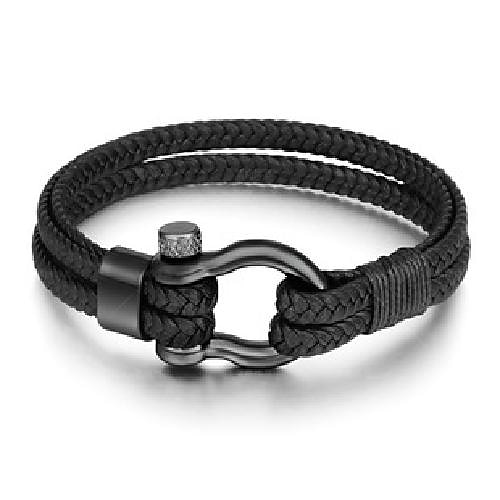 håndvevde smykke smykker fra flere lag fra lager, etnisk stil retro legering magnetisk spenne skinn armbånd 2025 - $6.99 –P19