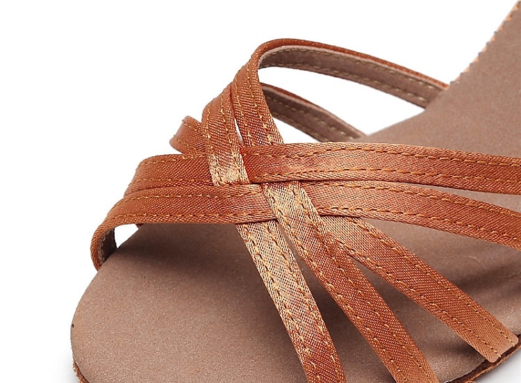 Women's Satin Latin Dance Shoes with Strappy Design and Kitten Heels - Ballroom Dance Sandals for Salsa, Tango, and Rumba 2025 - $24.99 –P2