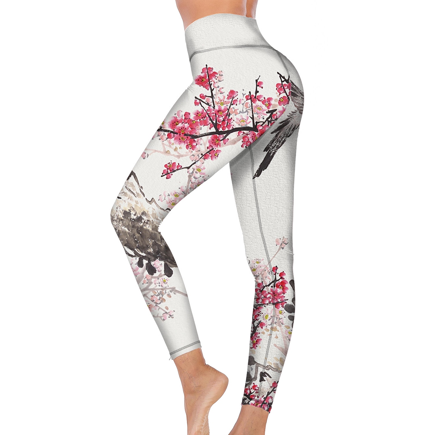 Per donna Pantaloni da yoga Sollevamento glutei Controllo addominale Vita Alta Allenamento in Palestra Corsa Fitness Collant Leggings Uccello Floreale Bianco Autunno Inverno Gli sport Abbigliamento del 2026 a $16.49 –P1
