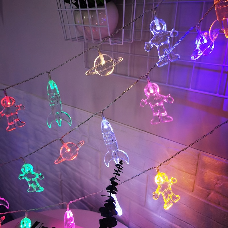 חלל led אסטרונאוט אורות מחרוזת סוללה או usb פעולה 1.5 m 3 m 6 m רקטה פלנטה led פיות מחרוזת אור של ילדי החדר של ילד מסיבת חג מנורת קישוט הבית 2025 - $10.99 –P2