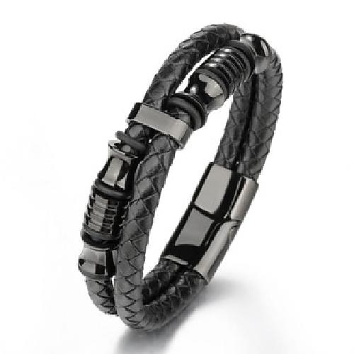 håndvevde smykke smykker fra flere lag fra lager, etnisk stil retro legering magnetisk spenne skinn armbånd 2025 - $6.99 –P13