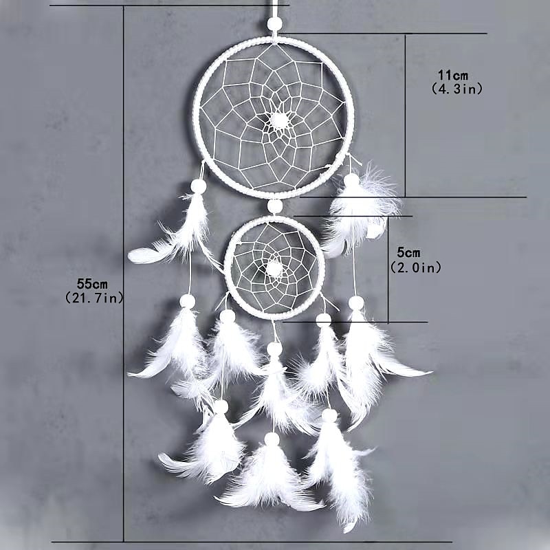 boho dream catcher χειροποίητο δώρο κρέμονται στον τοίχο διακόσμηση ντεκόρ τέχνη στολίδι φτερό φεστιβάλ για παιδικό υπνοδωμάτιο γαμήλιο φεστιβάλ 55 * 11cm 2025 - $15.49 –P5