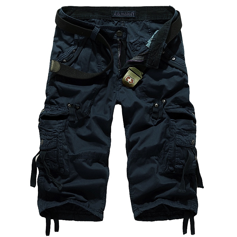 Men's Cargo Shorts Hiking Shorts Leg Drawstring Multi Pocket Multiple Pockets Plain Breathable Outdoor Calf-Length Casual Daily Streetwear Stylish Black Wine Inelastic 2025 - $31.99 –P6