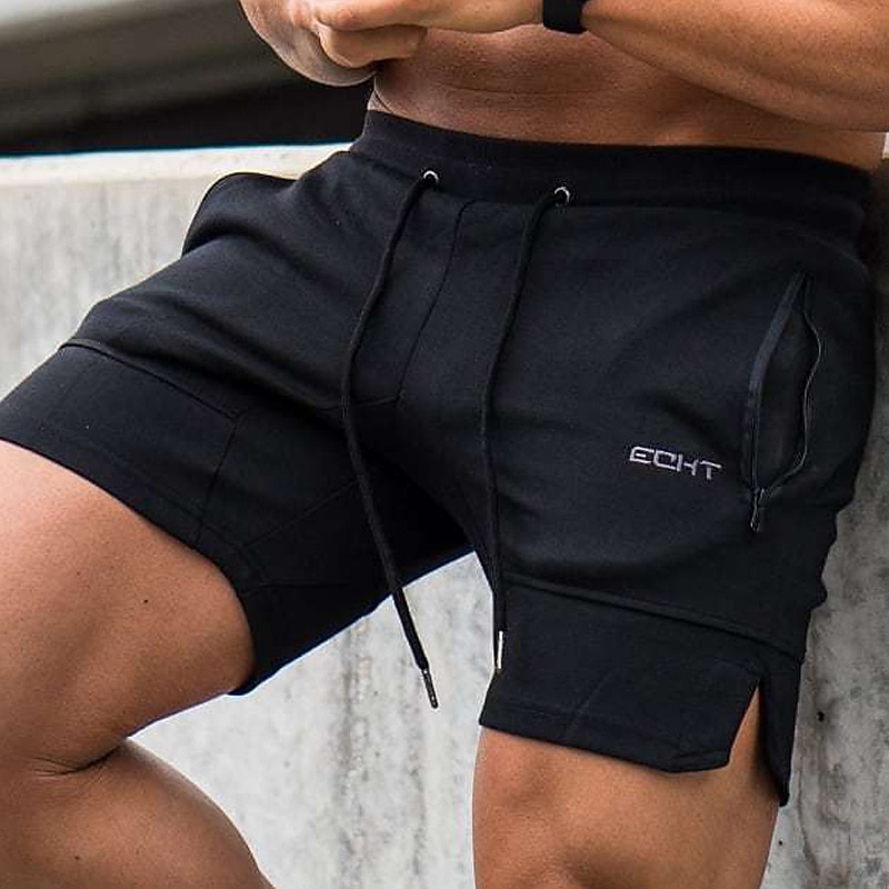 Herr Svett shorts Snörning Elastisk midja Slät Andningsfunktion Sport Kort Dagligen Strand Ledig / Sportig Fritids- ArmyGreen Svart Microelastisk 2025 - $20.99 -P7