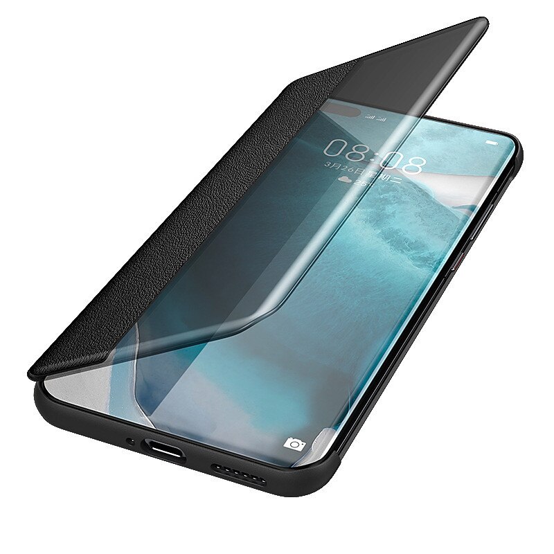 Mirror PU Leather Phone case For Huawei P40 P30 P20 Pro Lite Flip Protective Cover for Huawei Mate 40 30 20 Pro Lite Sleep wake View Clear View Standing Luxury Smart Mirror Flip Cover 2025 - $13.99 –P6