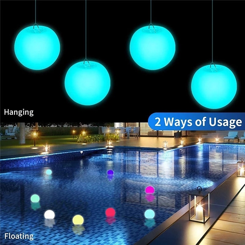 Outdoor Light 1X 2X 6X IP68 Waterproof RGB LED For Swimming Pool Floating Ball Lamp RGB Home Garden KTV Bar Wedding Party Decorative Holiday Summer Lighting 2026 - $22.99 –P7