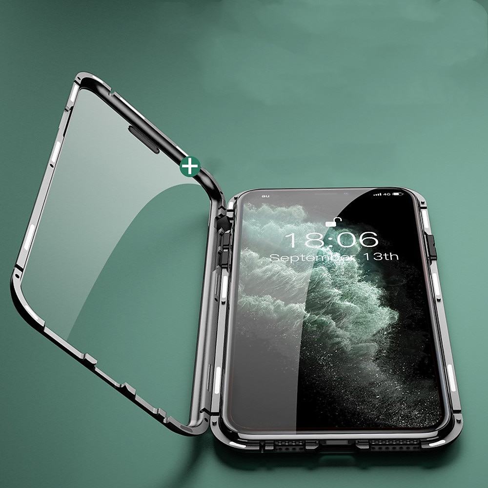 Funda de cristal templado con marco metálico magnético para iPhone 16e 16 15 Pro Max Plus 14 13 12 11 Pro Max Mini X XR XS Max 8 7 Plus – Cubierta clara de cuerpo completo diseño antichoque antip 2025 - $17.99 –P7