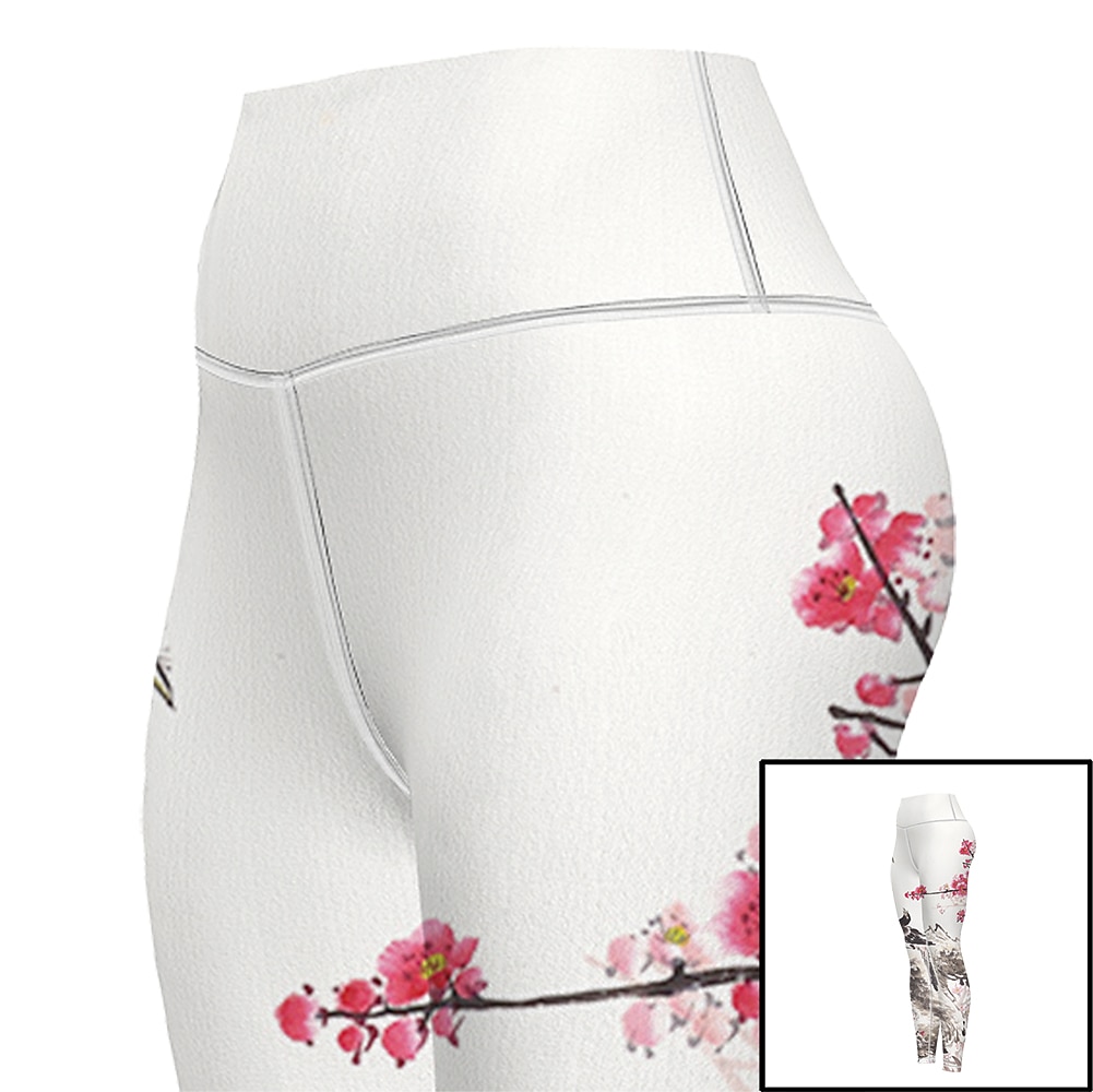 Per donna Pantaloni da yoga Sollevamento glutei Controllo addominale Vita Alta Allenamento in Palestra Corsa Fitness Collant Leggings Uccello Floreale Bianco Autunno Inverno Gli sport Abbigliamento del 2026 a $16.49 –P8