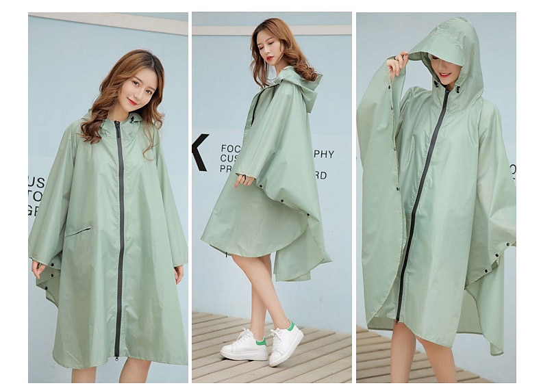Men's Women's Rain Poncho Hiking Raincoat Waterproof Hiking Jacket Summer Outdoor Waterproof Breathable Quick Dry Lightweight Jacket Poncho Top Fishing Climbing Army green (unisex) Matcha 2025 - $29.99 –P5