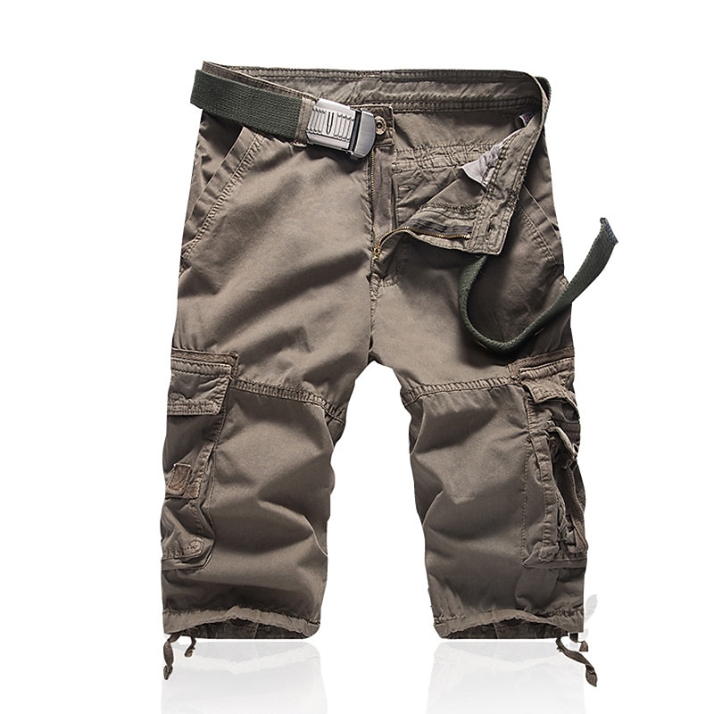 Herr Taktiska shorts Cargo-shorts Camo Shorts Sommarshorts Ensfärgat Kamouflage Ripstop Andningsfunktion Sport & Utomhus Militär Svart Armégrön 2025 - $21.99 –P4