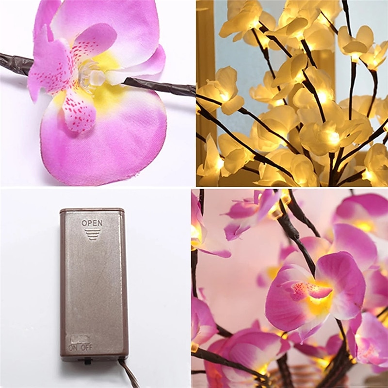 led phalaenopsis branch lamp 20 bulbs simulation orchid branch led fairy lights salice ramoscello light branch festa della mamma per la casa decorazione del giardino del 2025 a $13.99 –P8