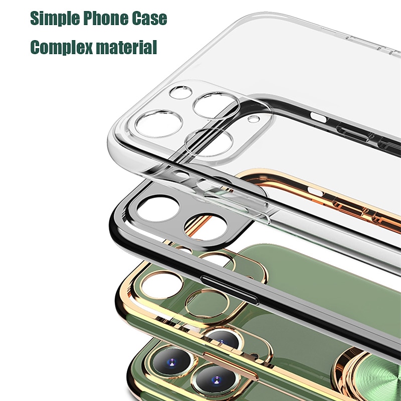 Phone Case For iPhone 16e iPhone 16 iPhone 15 Pro Max Plus iPhone 14 13 12 11 Pro Max Mini X XR XS Max 8 7 Plus Back Cover with Stand Holder Ring Holder Camera Lens Protector TPU Plating 2025 - $13.99 –P10