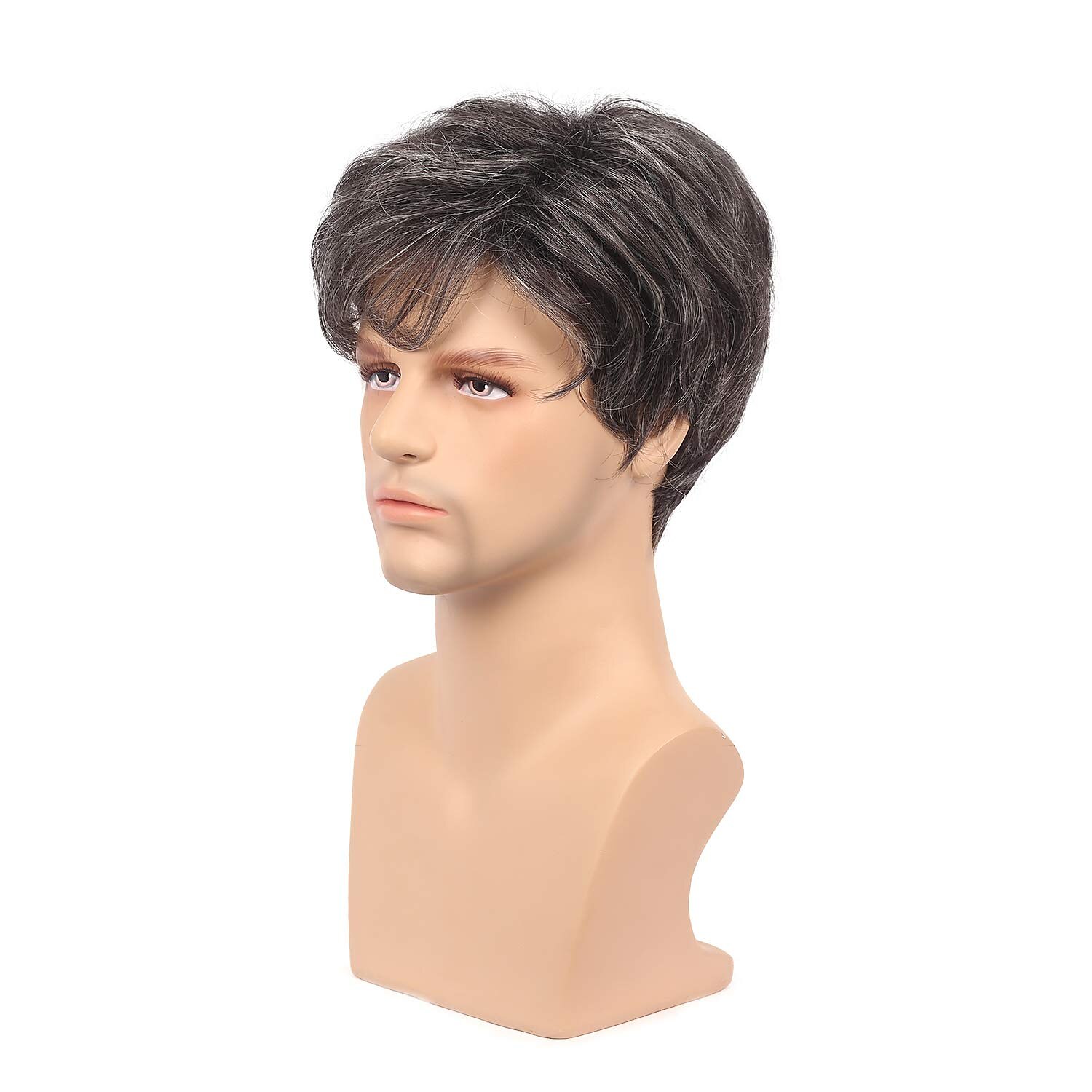 Brown Wigs for Men Mens Wig Short Black Mixed Silver White Natural Side Part Wig Middle Age Mature for Male Synthetic Hair Replacement Full Wigs 2025 - $31.99 –P3