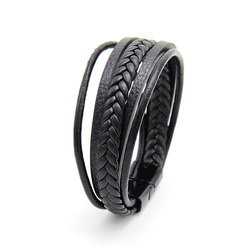 håndvevde smykke smykker fra flere lag fra lager, etnisk stil retro legering magnetisk spenne skinn armbånd 2025 - $6.99 –P1