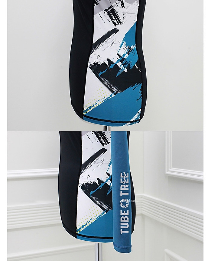 Voor heren Rashguard-badpak UV-zonbescherming UPF50+ Sneldrogend Lange mouw Duikpakken Zwempak 3-stuks Rits Aan De Voorzijde Zwemmen Duiken Surfen Watersport Flora Zomer 2025 - $42.99 –P9