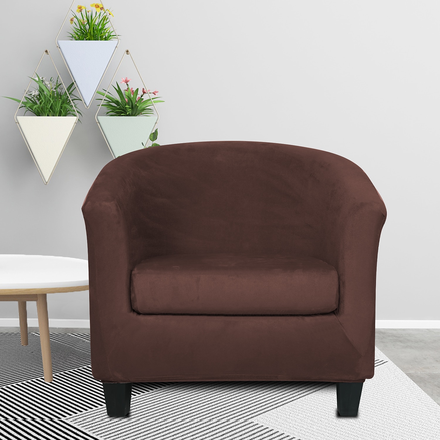 Capa elástica de veludo para cadeira de clube, capa de barril, poltrona elástica, capa de sofá único, cadeira de banheira para café, hotel, cafeteria, borda cruzada, macia, durável, lavável de 2025 por $39.99 –P14
