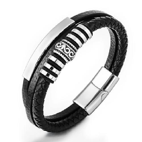 håndvevde smykke smykker fra flere lag fra lager, etnisk stil retro legering magnetisk spenne skinn armbånd 2025 - $6.99 –P17