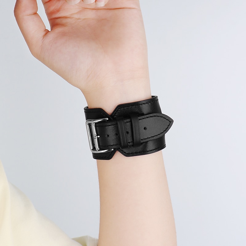 Genuine Leather Smart Watch Band Compatible with Apple iWatch 49mm 45mm 44mm 42mm 41mm 40mm 38mm Sreies Ultra SE 8 7 6 5 4 3 2 1 for Smartwatch Strap Wristband Women Luxury Bracelet 2025 - $29.99 –P9