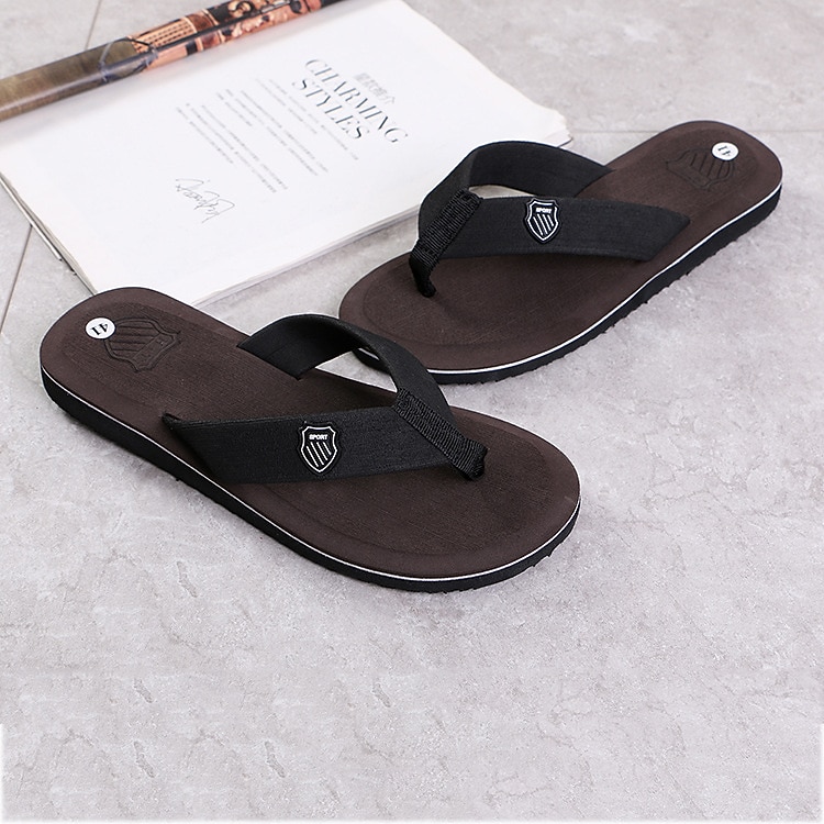 svarte flip-flop-sandaler for menn med polstret såle - komfortabelt uformelt strand- og sommersko 2026 - $11.99 –P2