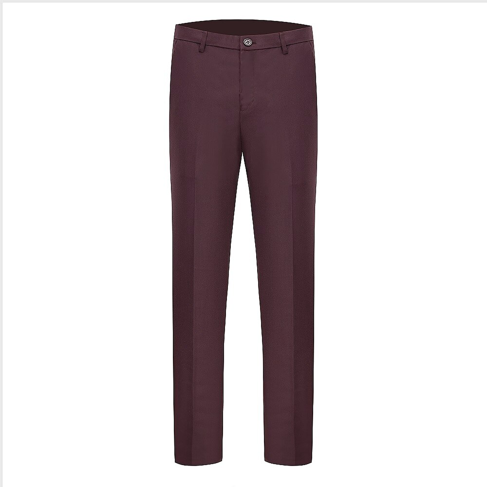Completi da Sposa Uomo Nero Borgogna Blu Scuro 2 Pezzi Colore Solido Sottile Unico Petto Tre Bottoni del 2025 a $122.99 –P13
